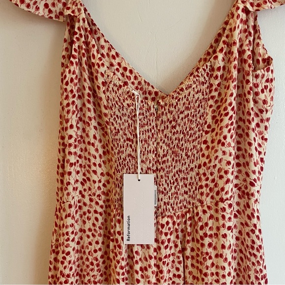 Reformation Baxley Floral Print Flutter Sleeve Midi Dress size 8 Alma - Picture 7 of 8